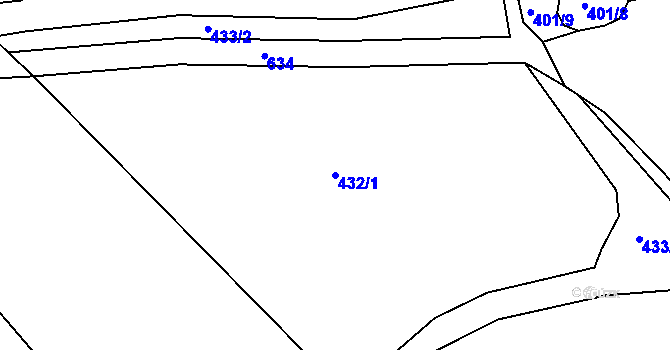 Parcela st. 432/1 v KÚ Horní Záblatí, Katastrální mapa
