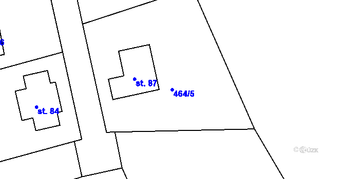 Parcela st. 464/5 v KÚ Horní Záblatí, Katastrální mapa