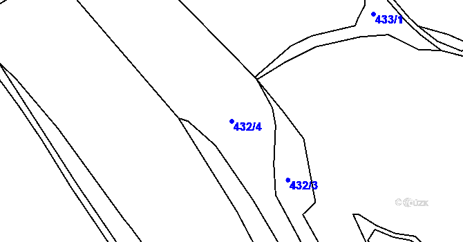 Parcela st. 432/4 v KÚ Horní Záblatí, Katastrální mapa