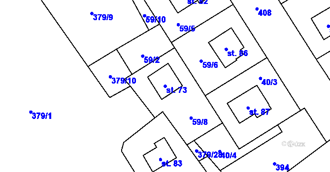 Parcela st. 73 v KÚ Křišťanovice u Záblatí, Katastrální mapa