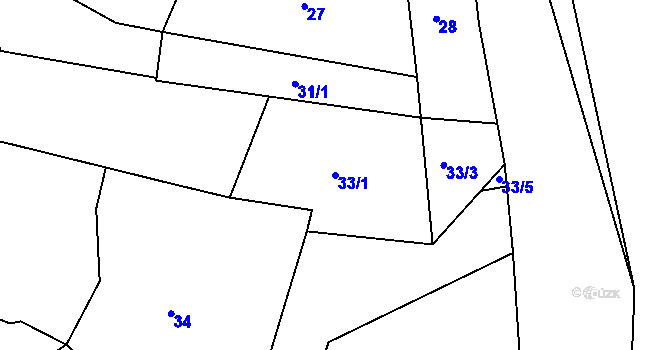 Parcela st. 33/1 v KÚ Záblatí u Prachatic, Katastrální mapa