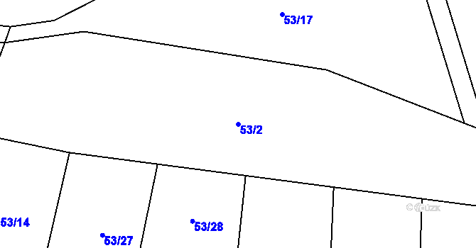 Parcela st. 53/2 v KÚ Záblatí u Prachatic, Katastrální mapa
