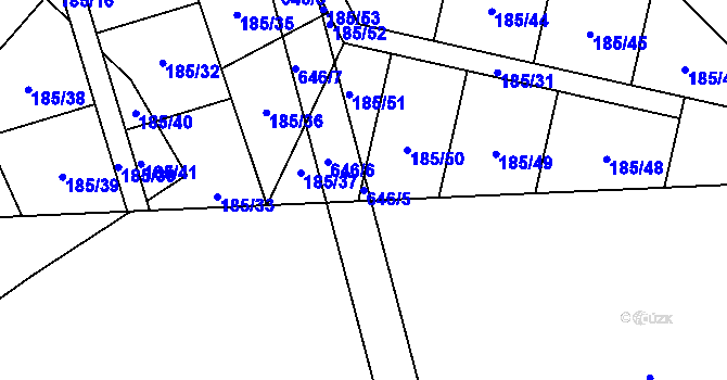 Parcela st. 646/5 v KÚ Záblatí u Prachatic, Katastrální mapa