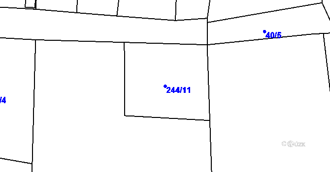 Parcela st. 244/11 v KÚ Záblatí u Prachatic, Katastrální mapa