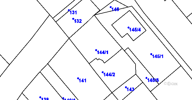 Parcela st. 144/1 v KÚ Záblatí u Osové Bítýšky, Katastrální mapa