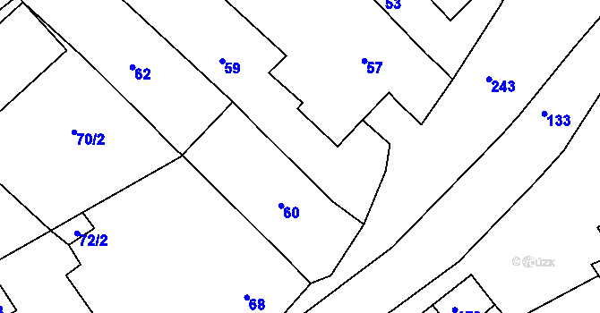 Parcela st. 58 v KÚ Záblatí u Osové Bítýšky, Katastrální mapa
