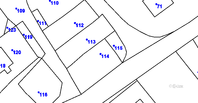 Parcela st. 114 v KÚ Záblatí u Osové Bítýšky, Katastrální mapa