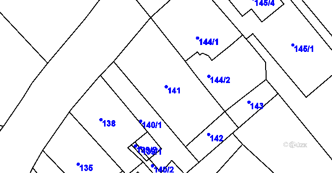 Parcela st. 141 v KÚ Záblatí u Osové Bítýšky, Katastrální mapa