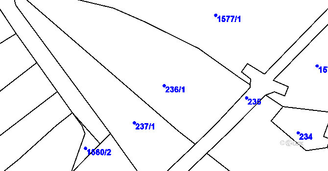 Parcela st. 236/1 v KÚ Záblatí u Osové Bítýšky, Katastrální mapa