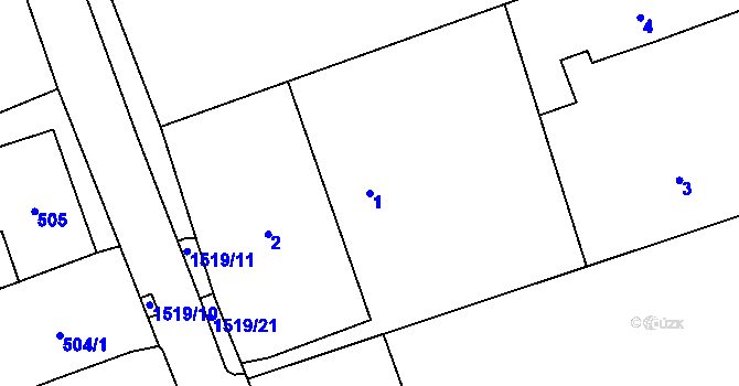 Parcela st. 1 v KÚ Záblatí u Bohumína, Katastrální mapa