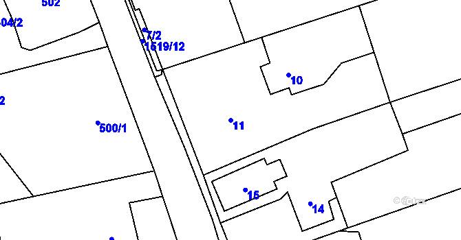 Parcela st. 11 v KÚ Záblatí u Bohumína, Katastrální mapa