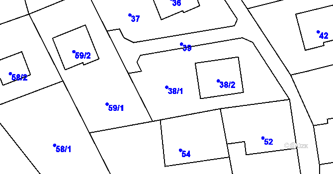 Parcela st. 38/1 v KÚ Záblatí u Bohumína, Katastrální mapa