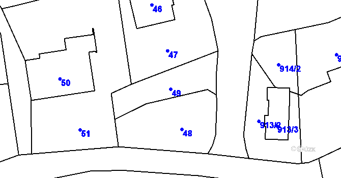 Parcela st. 49 v KÚ Záblatí u Bohumína, Katastrální mapa