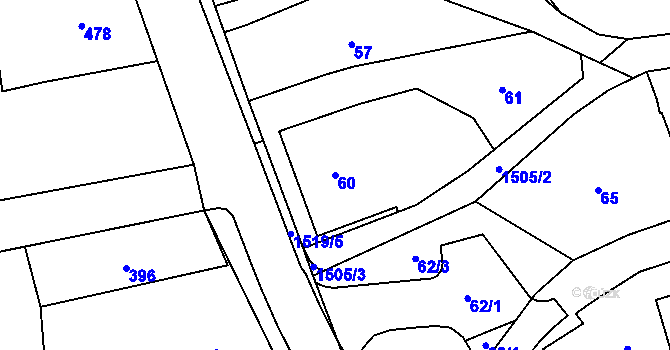 Parcela st. 60 v KÚ Záblatí u Bohumína, Katastrální mapa