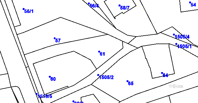 Parcela st. 61 v KÚ Záblatí u Bohumína, Katastrální mapa