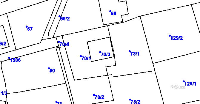 Parcela st. 70/3 v KÚ Záblatí u Bohumína, Katastrální mapa