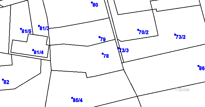 Parcela st. 78 v KÚ Záblatí u Bohumína, Katastrální mapa