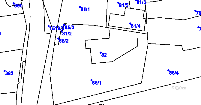 Parcela st. 82 v KÚ Záblatí u Bohumína, Katastrální mapa