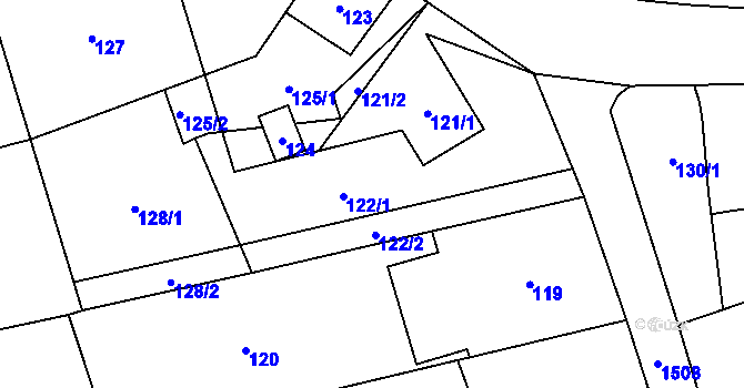 Parcela st. 122 v KÚ Záblatí u Bohumína, Katastrální mapa
