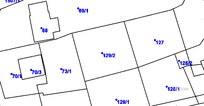 Parcela st. 129/2 v KÚ Záblatí u Bohumína, Katastrální mapa