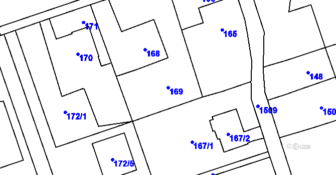Parcela st. 169 v KÚ Záblatí u Bohumína, Katastrální mapa