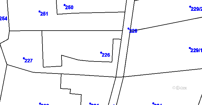 Parcela st. 226 v KÚ Záblatí u Bohumína, Katastrální mapa