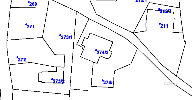 Parcela st. 274/2 v KÚ Záblatí u Bohumína, Katastrální mapa