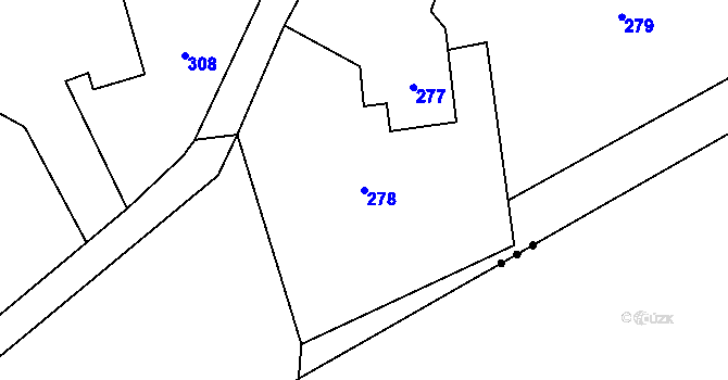 Parcela st. 278 v KÚ Záblatí u Bohumína, Katastrální mapa