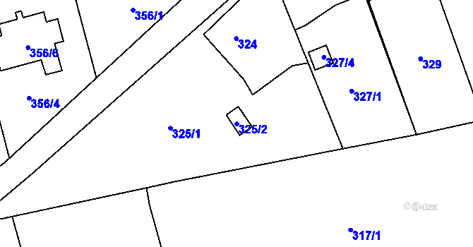 Parcela st. 325/2 v KÚ Záblatí u Bohumína, Katastrální mapa