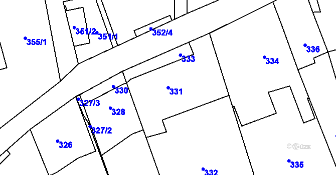 Parcela st. 331 v KÚ Záblatí u Bohumína, Katastrální mapa