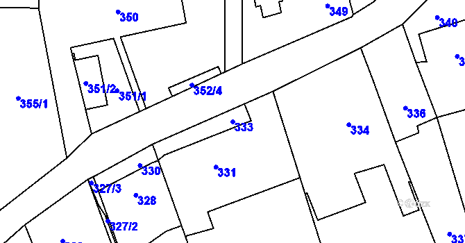 Parcela st. 333 v KÚ Záblatí u Bohumína, Katastrální mapa