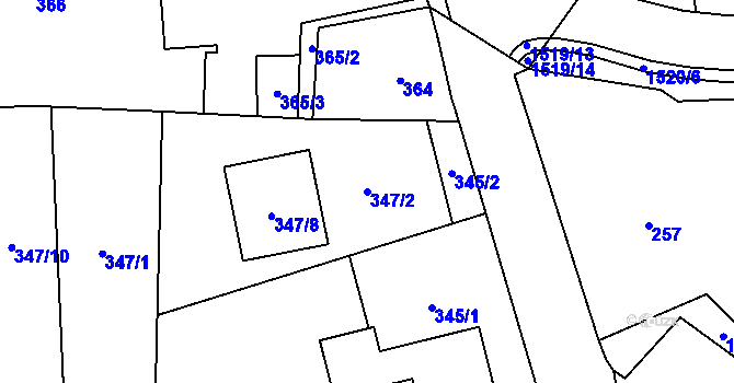 Parcela st. 347/2 v KÚ Záblatí u Bohumína, Katastrální mapa