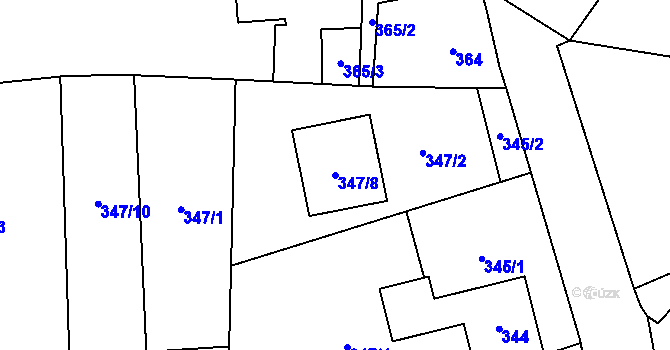 Parcela st. 347/8 v KÚ Záblatí u Bohumína, Katastrální mapa