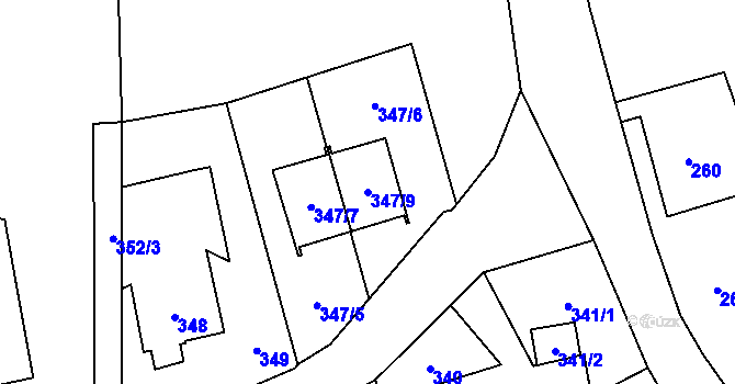 Parcela st. 347/9 v KÚ Záblatí u Bohumína, Katastrální mapa