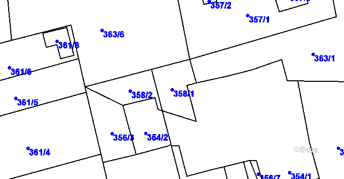 Parcela st. 358/1 v KÚ Záblatí u Bohumína, Katastrální mapa