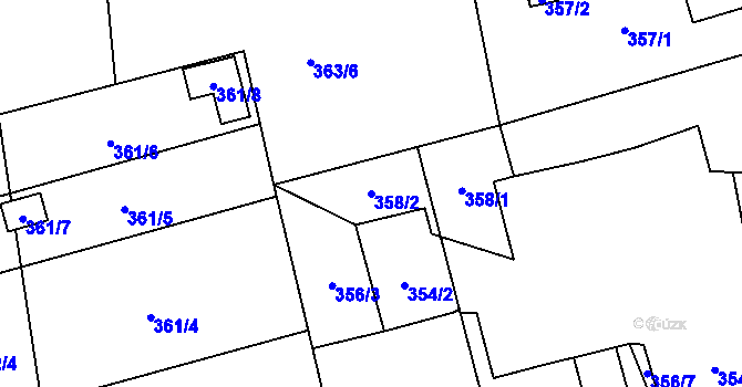 Parcela st. 358/2 v KÚ Záblatí u Bohumína, Katastrální mapa