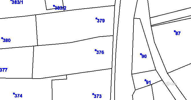 Parcela st. 376 v KÚ Záblatí u Bohumína, Katastrální mapa