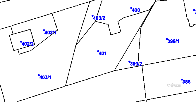 Parcela st. 401 v KÚ Záblatí u Bohumína, Katastrální mapa