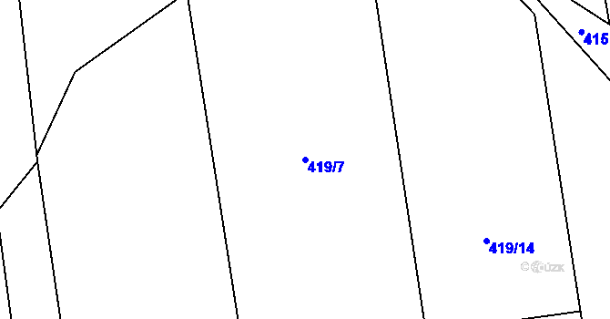 Parcela st. 419/7 v KÚ Záblatí u Bohumína, Katastrální mapa