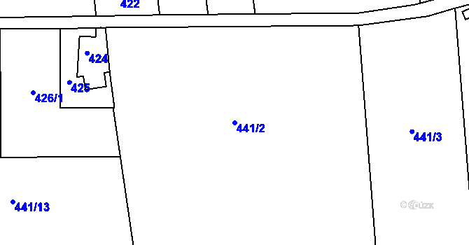 Parcela st. 441/2 v KÚ Záblatí u Bohumína, Katastrální mapa
