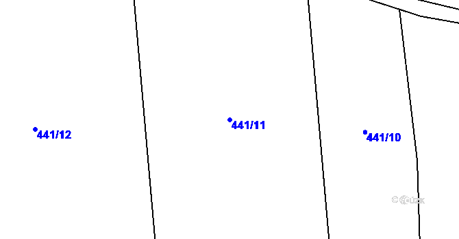 Parcela st. 441/11 v KÚ Záblatí u Bohumína, Katastrální mapa
