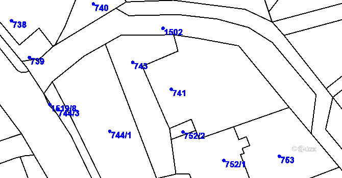 Parcela st. 741 v KÚ Záblatí u Bohumína, Katastrální mapa