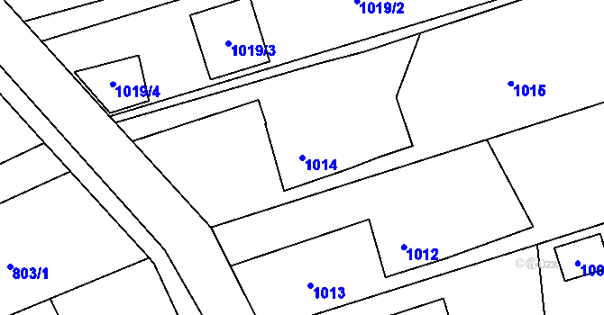 Parcela st. 1014 v KÚ Záblatí u Bohumína, Katastrální mapa