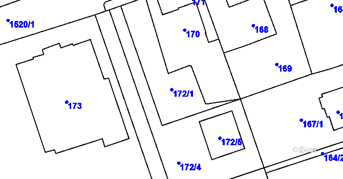 Parcela st. 172/1 v KÚ Záblatí u Bohumína, Katastrální mapa