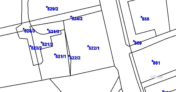 Parcela st. 522/1 v KÚ Záblatí u Bohumína, Katastrální mapa