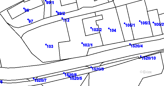 Parcela st. 102/1 v KÚ Záblatí u Bohumína, Katastrální mapa