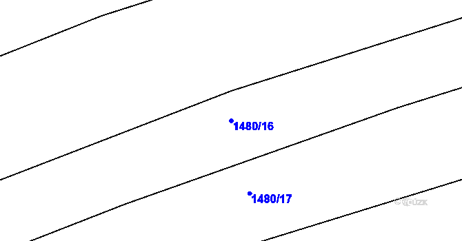 Parcela st. 1480/16 v KÚ Záblatí u Bohumína, Katastrální mapa