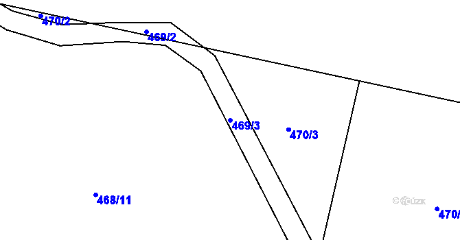 Parcela st. 469/3 v KÚ Záblatí u Bohumína, Katastrální mapa