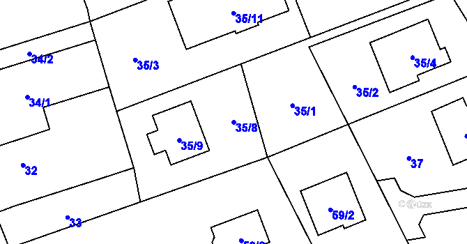Parcela st. 35/8 v KÚ Záblatí u Bohumína, Katastrální mapa