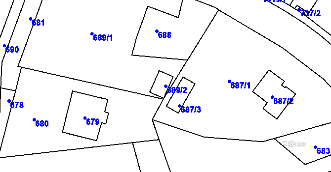 Parcela st. 689/2 v KÚ Záblatí u Bohumína, Katastrální mapa